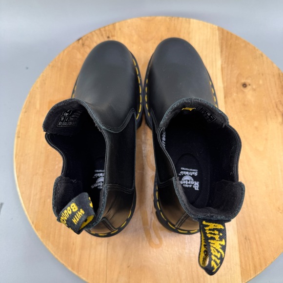 Dr Martens Audrick Chelsea Boots Womens Size 8 Black Leather Platform Shoes NEW - Picture 5 of 8